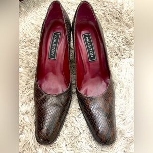 Halston Snakeskin Heels